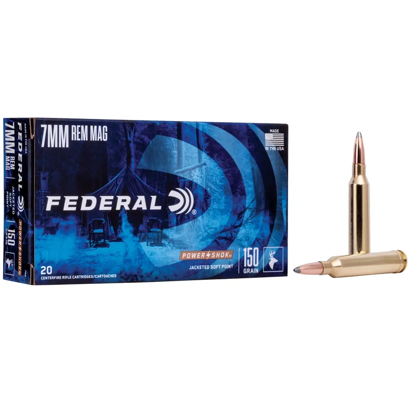7ra 7mm Remington Power-shok Centerfire Rifle Ammunition, 20-ct.