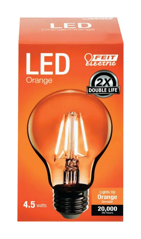 A19 E26 (medium) Filament Led Bulb Orange 30 Watt Equivalence 1 Pk