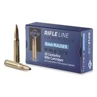 8mm Mauser Soft Point Ammunition, 196 Grain, 20 Rounds