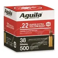 Super Extra High Velocity .22lr 38 Grain Copper Plated Hollow Point 500 Rounds