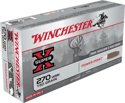 Super X 270 Winchester Short Magnum Ammunition, 150 Grain, 20 Rounds