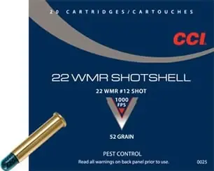 .22 Magnum Shotshell Ammo, 52 Grain, 20 Rounds, Model C0025