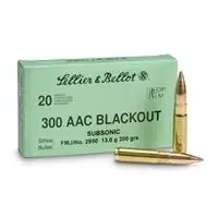 Subsonic .300 Blackout Fmj 200 Grain Ammunition 20 Rounds