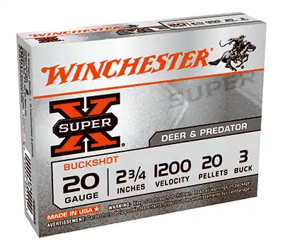 20 Gauge 2-3/4 Inch 3 Buckshot Ammunition With 20 Pellets