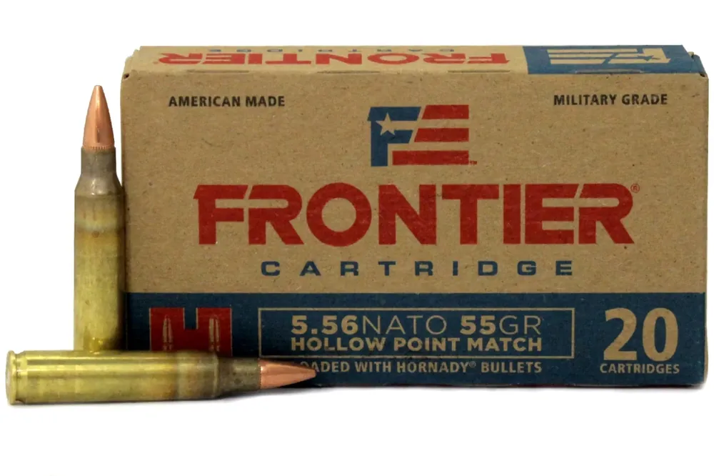 Hornady Fr240 5.56mm Nato Frontier Cartridge Military Grade With Hollow Point Match Pack Of 20