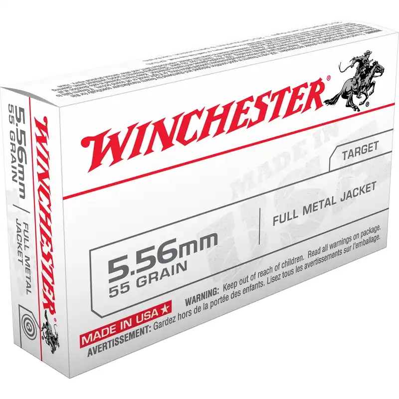 5.56 Nato Centerfire Rifle Ammunition, 55 Grain, Full Metal Jacket, 20 Rounds