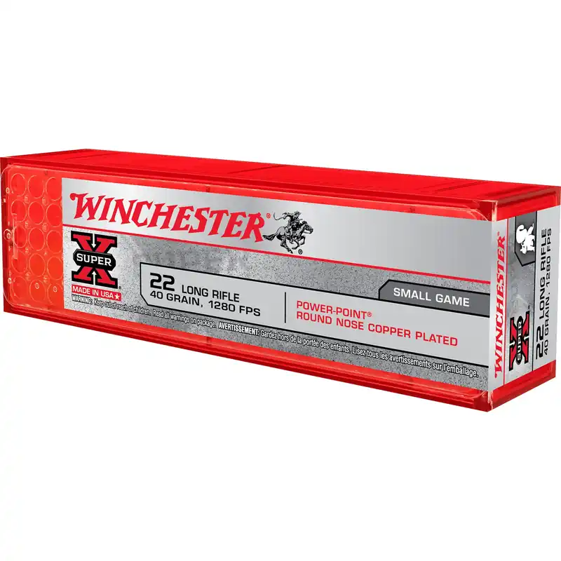 Super-x .22 Lr Rimfire Ammo, 40 Grain Plated Power Point, 100 Rounds