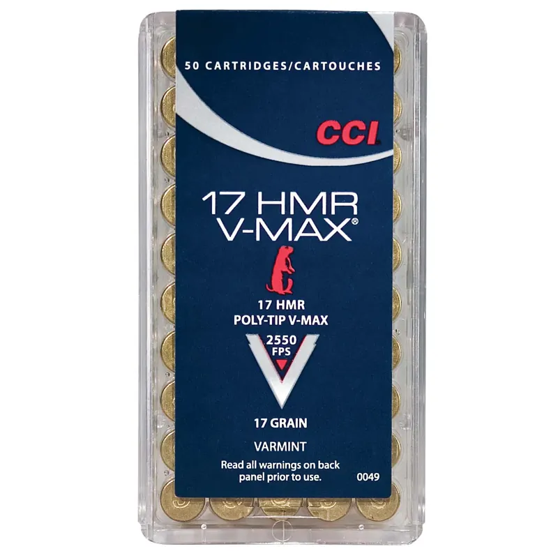 V-max Varmint Ammunition, .17 Hmr, 17 Grain, 50 Rounds