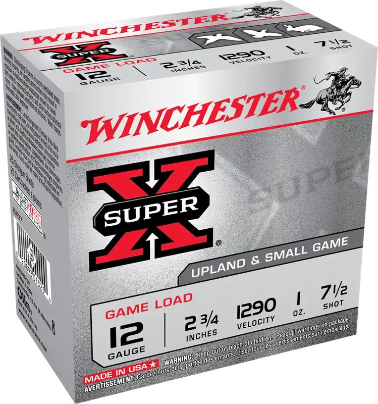 Super-x 12 Gauge Shotshells, 2.75 In., 1 Oz., 7.5 Shot, 25 Rounds