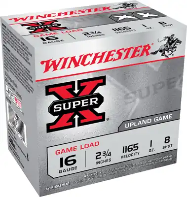 Winchester Super-x 16 Gauge 2-3/4 Inch No. 8 Shotshells - 25 Rounds