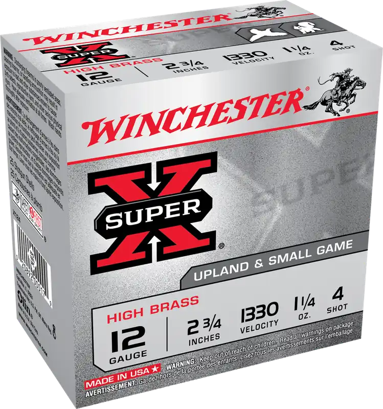 Super-x 12 Gauge Shotshells, 2.75-inch, 4 Shot, 25 Rounds