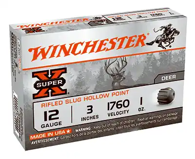 Super-x 12 Gauge 3-inch Rifled Slugs, Model X123rs15, 5 Rounds