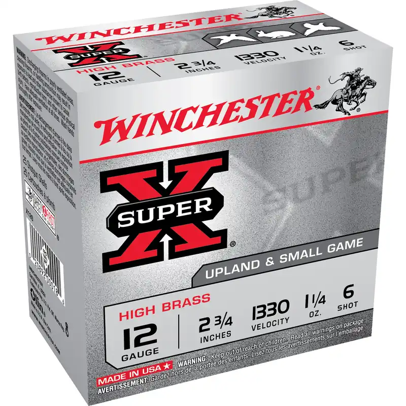 Super X 12-gauge High Brass Shotshells, 2.75 In., 6 Shot, 25 Count
