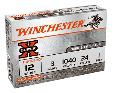 Super-x Buckshot 1, 12-gauge, 3-inch Shell, 24 Pellets, 5 Rounds