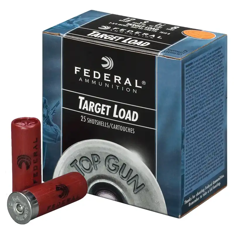 Premium Top Gun Target Load Shotshells - 12 Gauge - 8 Shot - 25 Rounds