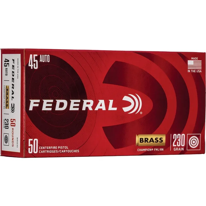 .45 Acp 230 Grain Fmj Centerfire Ammunition Cartridges - 50 Rounds