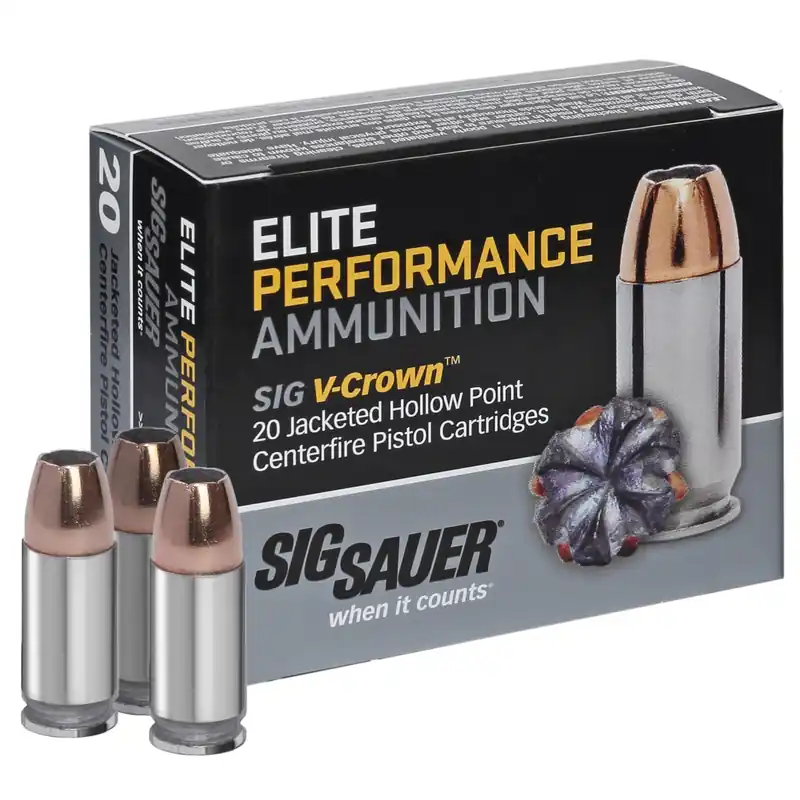 Elite Performance V-crown Handgun Ammo - 9mm Luger - 115 Grain - 20 Rounds