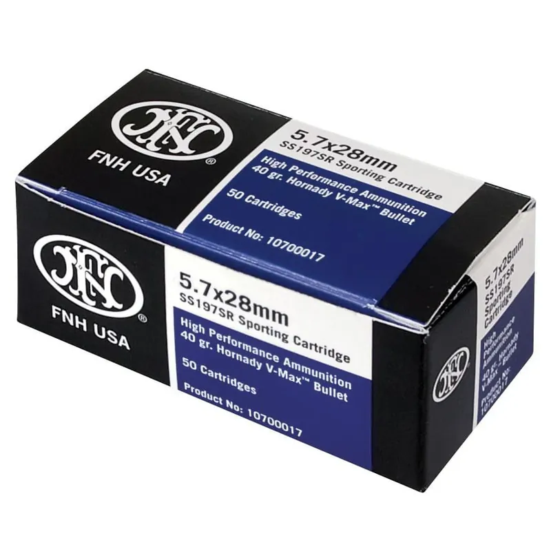 Fn 5.7x28mm Sr 40 Grain V-max Handgun Ammunition 50 Rounds