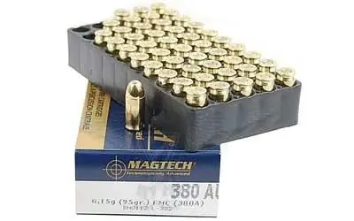 .380 Acp Full Metal Case Ammunition - 95 Grain - 50 Rounds