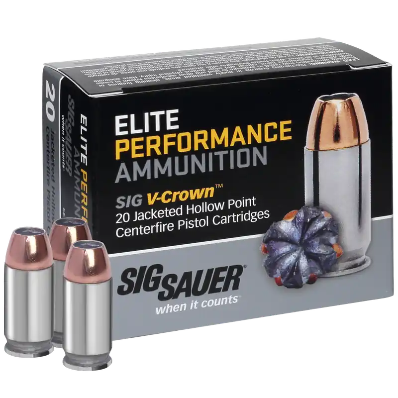 Elite Performance V-crown .380 Acp 90 Grain Jhp Handgun Ammunition 20 Rounds