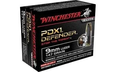 Pdx1 Defender 9mm 147 Grain Jacketed Hollow Point Ammunition - 20 Rounds