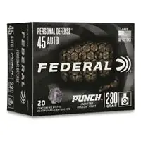 Personal Defense Punch .45 Acp 230 Grain Jacketed Hollow Point 20 Rounds