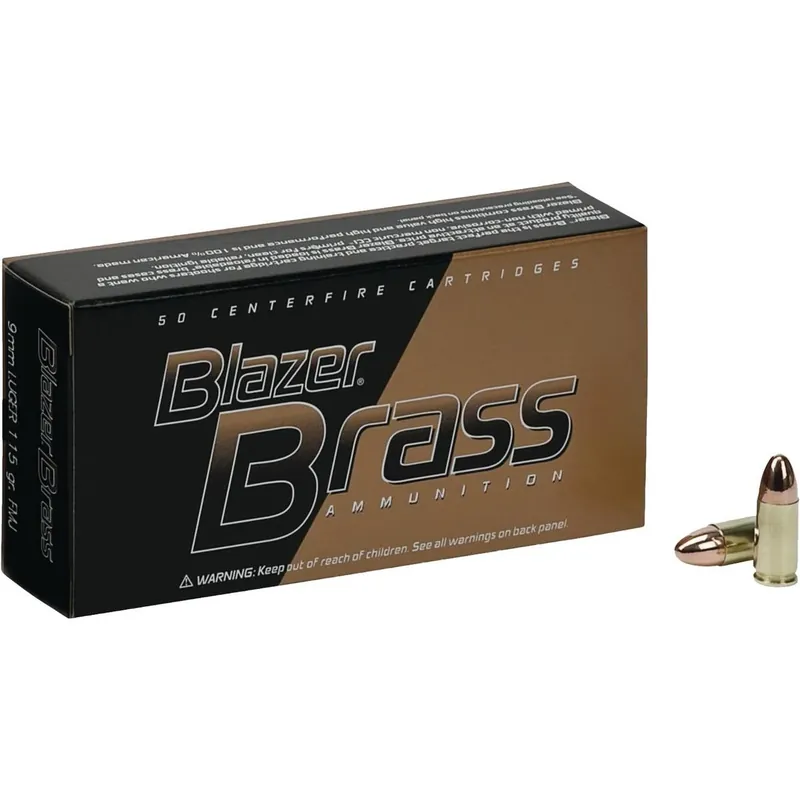 9mm 115 Grain Full Metal Jacket Ammunition - 100 Rounds