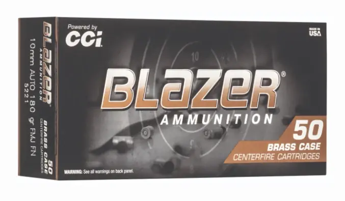 Blazer Brass 10mm 180 Grain Full Metal Jacket Flat Nose Handgun Ammunition