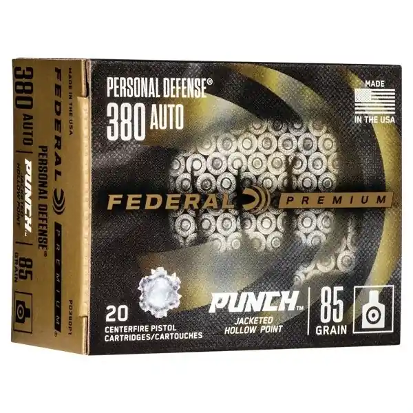 Premium Punch Personal Defense .380 Auto 85 Grain 20 Round Ammunition