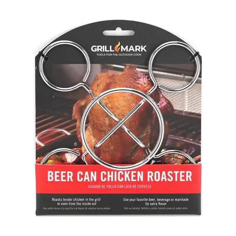 8084090 6 X 6 In. Silver Steel Beer Can Poultry Roaster
