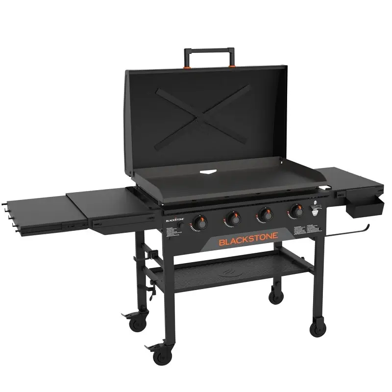 Omnivore Lp Gas Griddle & Hood. 4 Burners/ Heat Zones, 36 In.