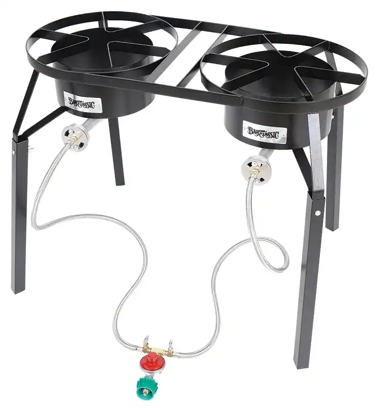 100,000 Btu Dual Burner Steel Outdoor Cooker With Extension Legs