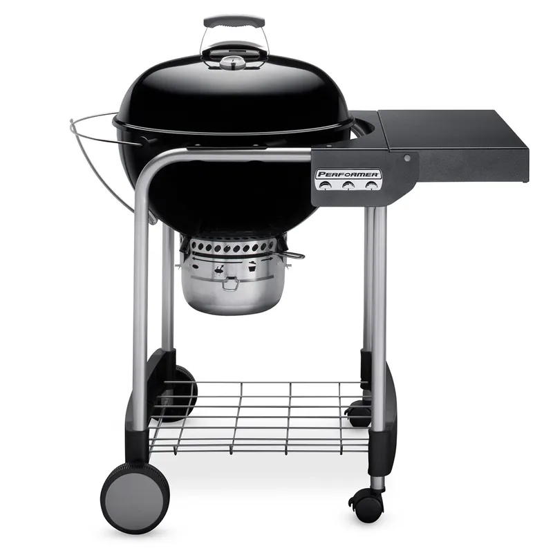 Performer Charcoal Grill, Black Porcelain, 22 In.