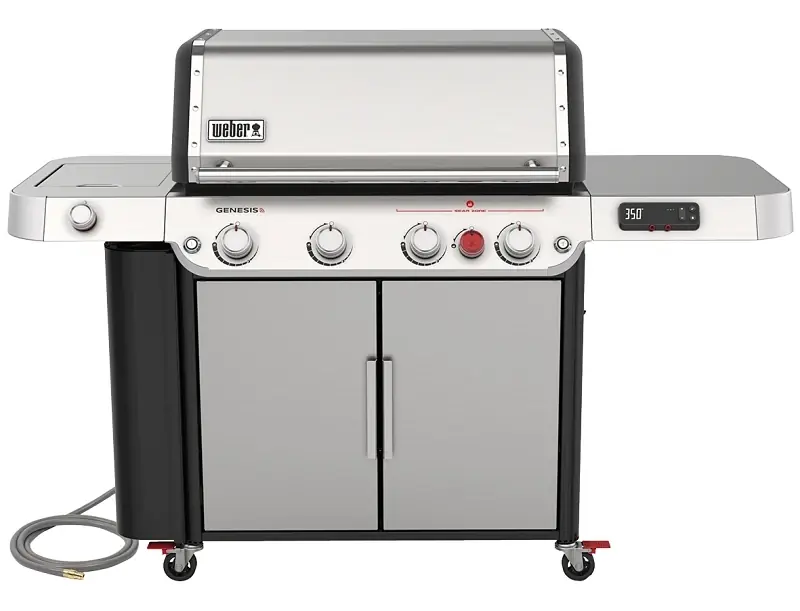 Genesis Spx-435 Smart Tech 4-burner Natural Gas Grill, 48,000 Btu + Side & Sear Burners, Stainless Steel