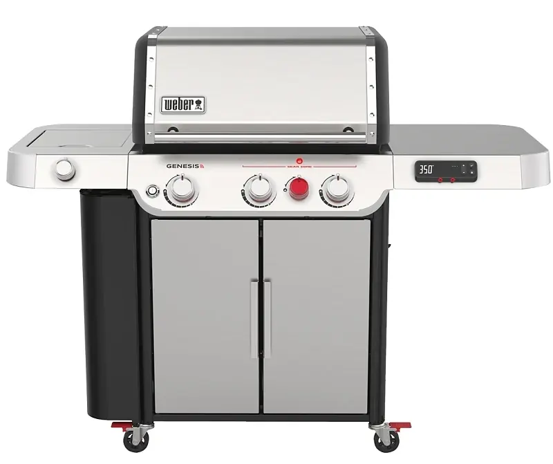 Genesis Sx-335 Smart Tech 3-burner Lp Gas Grill, 39,000 Btu + Side & Sear Burners, Stainless Steel