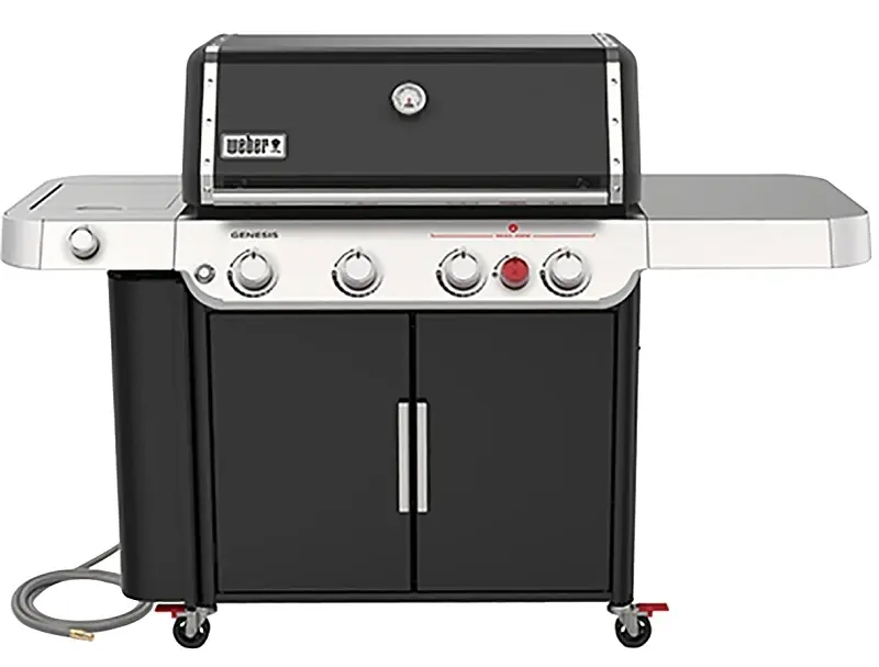 Genesis E-435 4-burner Natural Gas Grill, 48,000 Btu + Side & Sear Burners, Black