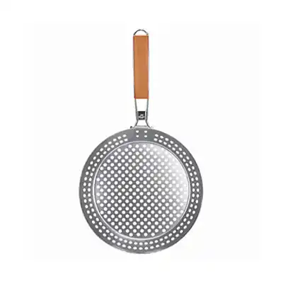 Grill Skillet, Non-stick, Brushed Silver