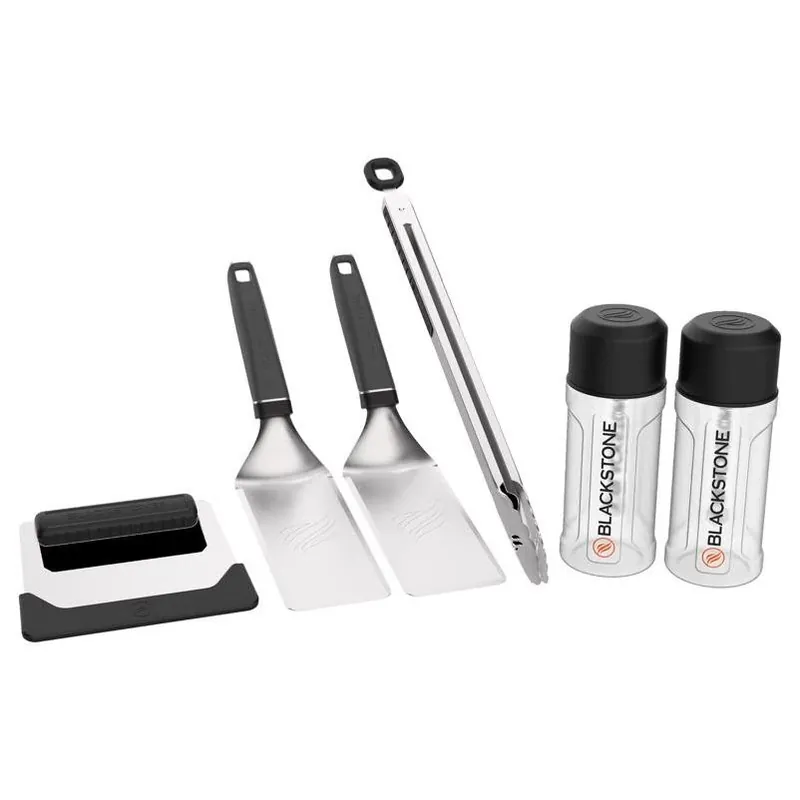 Black & Silver 1‑piece Griddle Tool Set – Durable Multi‑tool For Outdoor Cooking