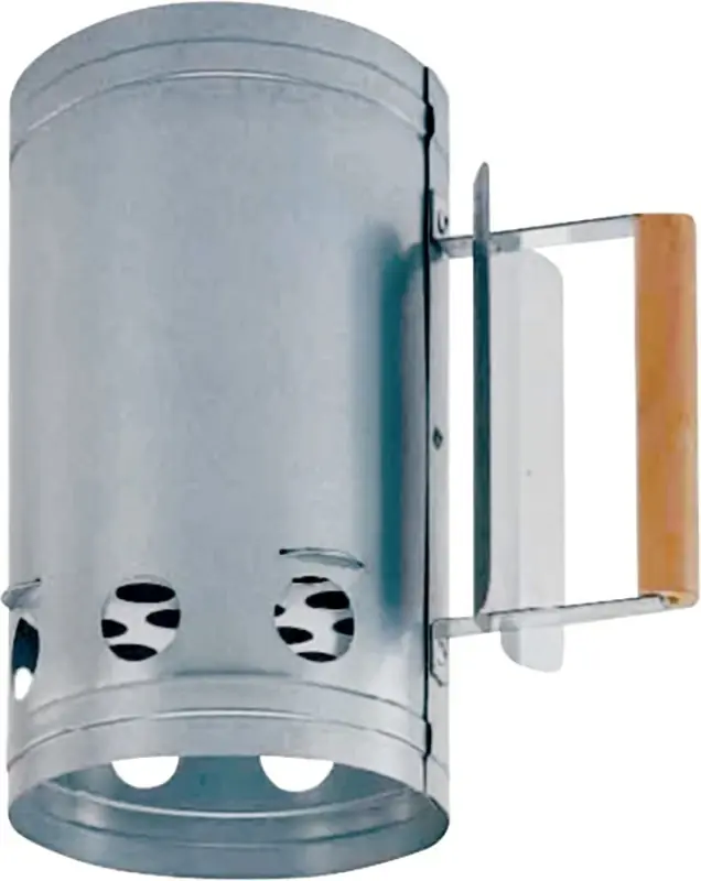 Chimney Starter, Galvanized Steel With Wooden Handle, 6.75 In Diameter, 11 In Height