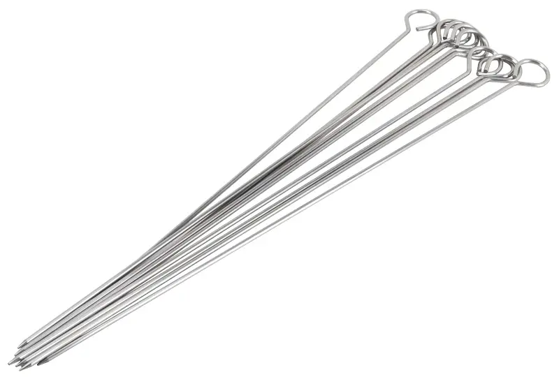 10 Piece Stainless Steel Skewers, 15 Inch Length, Bbq-37243b