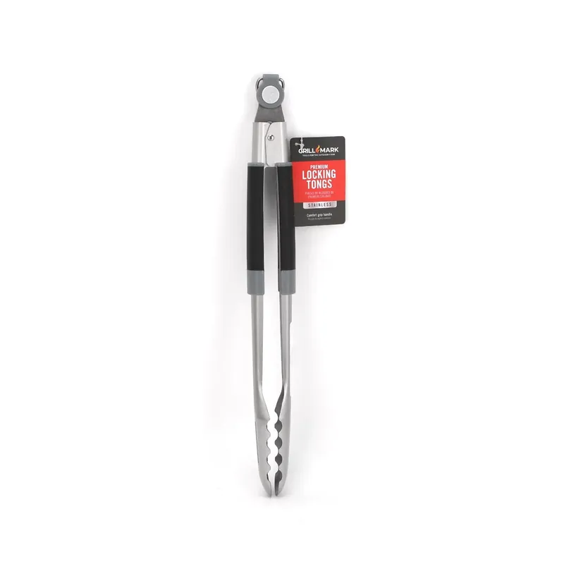 Stainless Steel Black/silver Grill Tongs 1 Pk