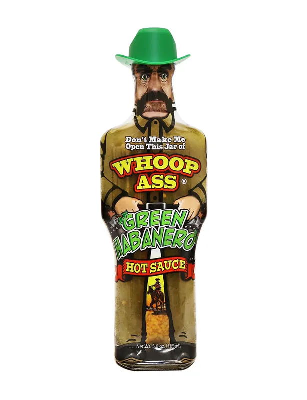 ‘ Whoop Ass Green Habanero Hot Sauce - 5 Oz Bottle