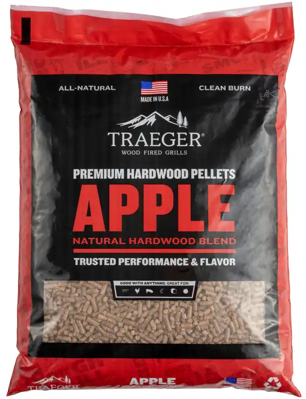 Barbeque Pellets, Apple Hardwood, 20 Lb. Bag