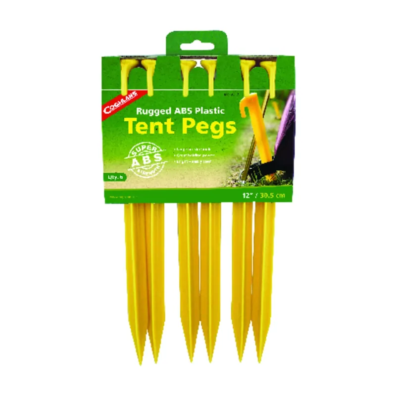 Yellow Tent Pegs 13.000 In. H X 6.875 In. W X 12 In. L 6 Pk