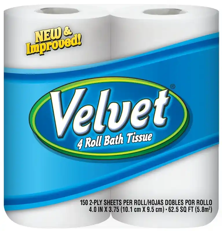 Bathroom Tissue, 4 Rolls, 2-ply, 150 Sheets Per Roll, 4.27 X 3.75 In