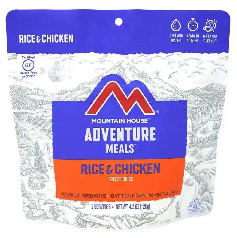 Freeze-dried Rice And Chicken Entree, 4.2 Oz, 2 Servings