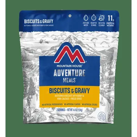 Freeze Dried Biscuits & Gravy - 2 Servings For Outdoor Adventures