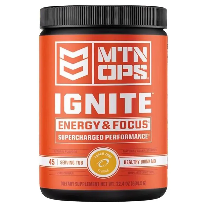 Ignite Peach Zing – 22.4 oz Mtn Ops Energy Mix
