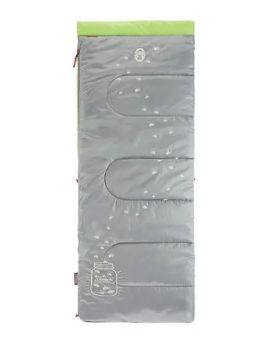 Illumi-bug Youth Glow-in-the-dark Sleeping Bag, 45 Degree, Grey/green