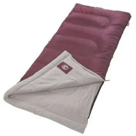 50°f Rectangle Sleeping Bag - Alpine Model In Maroon Color